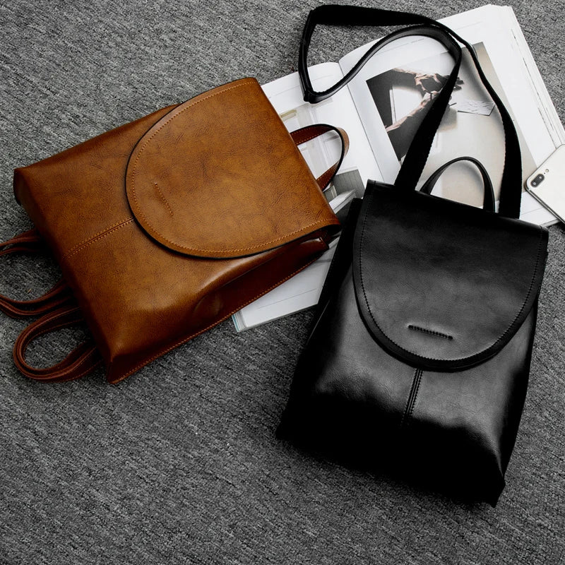 LuxeCarry Leather Backpack Stylish Womens Travel and Everyday Bag
