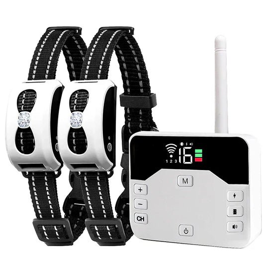 2 in 1 Wireless Dog Fence and Training Collar with Waterproof Design and Adjustable Range