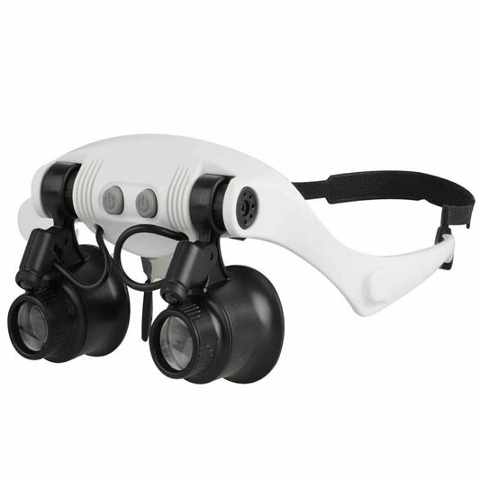 Adjustable Headband Magnifier with LED Light and 8 Lenses