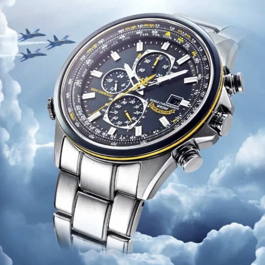AeroMaster Pilot Watch with World Time and Radio Sync