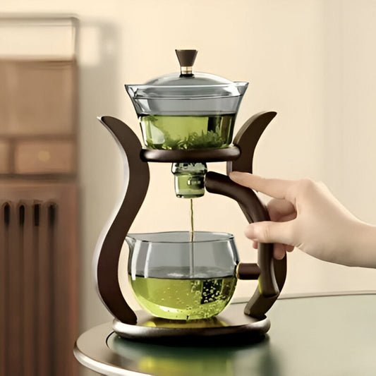 Artisan Magnetic Glass Teapot Set with Infuser Drip Free Design