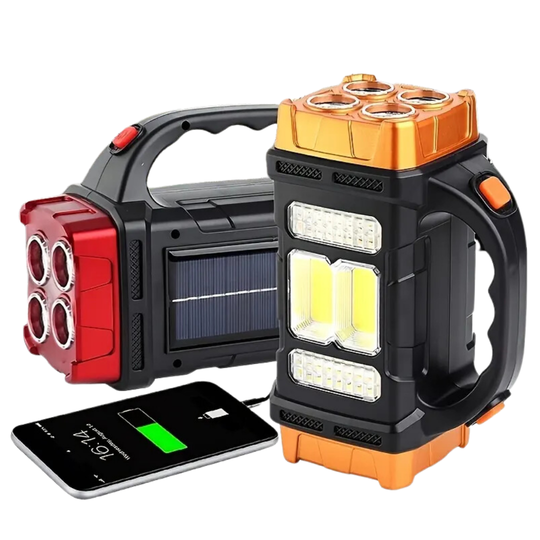 Classirex – 4-in-1 Emergency Flashlight with Solar Charging and Power Bank