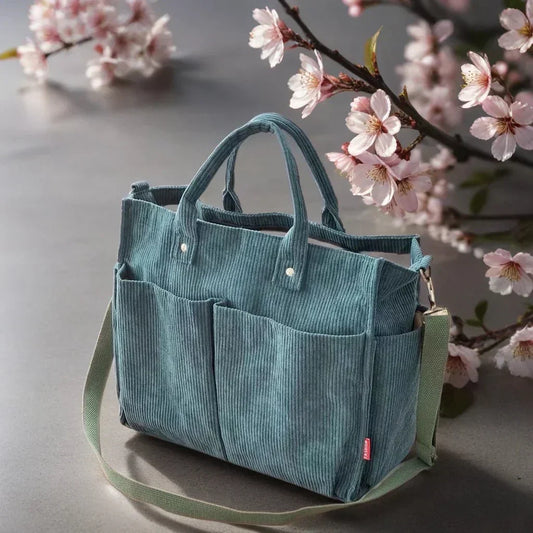 CordoTote Classic Corduroy Shoulder Bag Spacious Everyday Tote