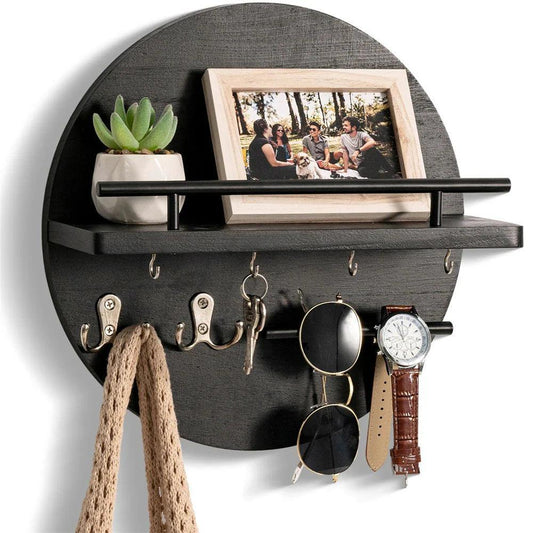 EcoKey Wooden Wall Key Holder Minimalist Sustainable Key Storage Rack