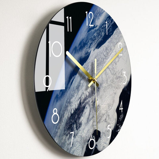 Elegant Glass Wall Clock Silent Modern Home Decor