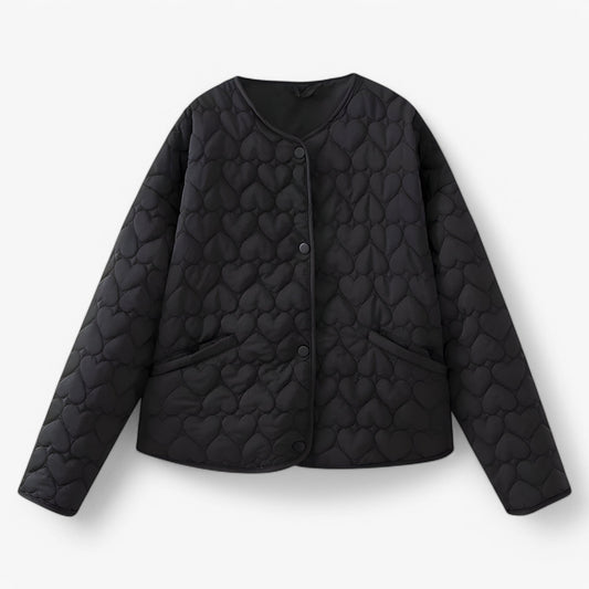 Evelyn Quilted Heart Jacket Women Warm Autumn Winter Coat