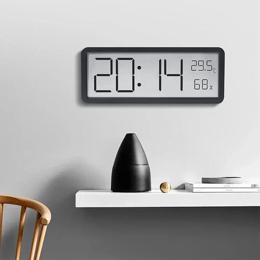 GlowTime Digital LED Wall Clock with Temperature and Humidity Display