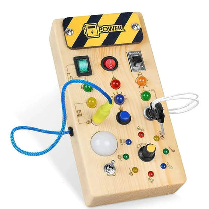 Montessori LED Busy Board Sensory Activity Toy for Toddlers