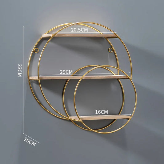 NordicWave Double Circle Wall Shelf Scandinavian Floating Shelf for Decor and Storage