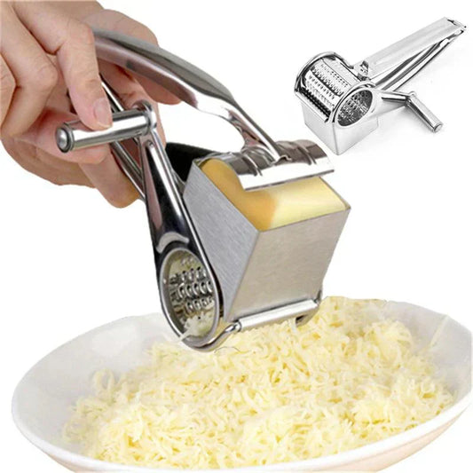Rotary Cheese Grater Stainless Steel with Interchangeable Drums
