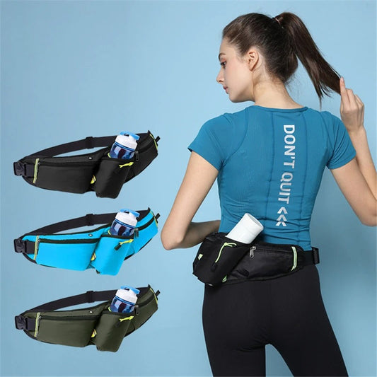 RunEase Hydration Running Belt Waterproof Waist Pack with Bottle Holder for Running and Hiking