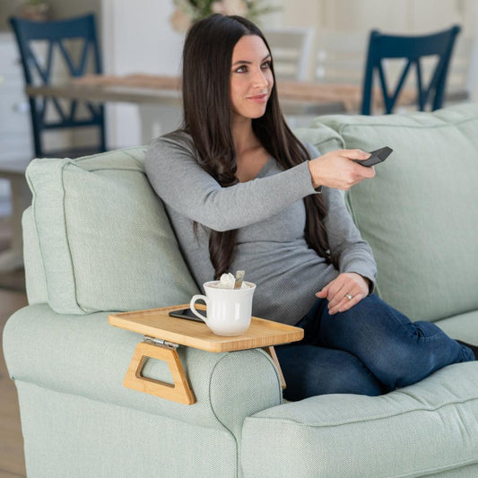 SofaMate Adjustable Sofa Arm Tray Table for Drinks and Essentials
