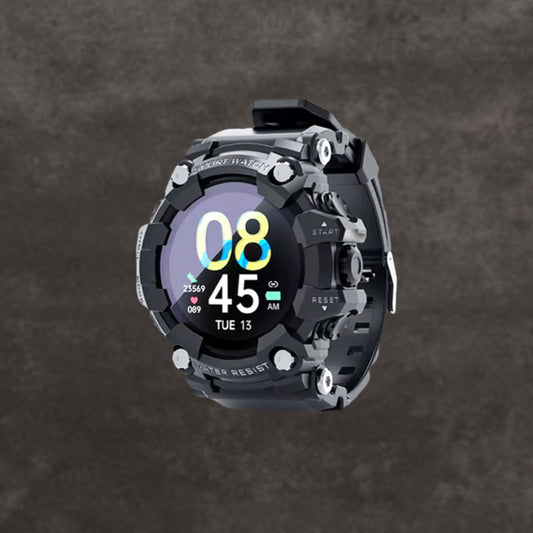 Tactical Military Smartwatch with Heart Rate Monitoring and Waterproof Design