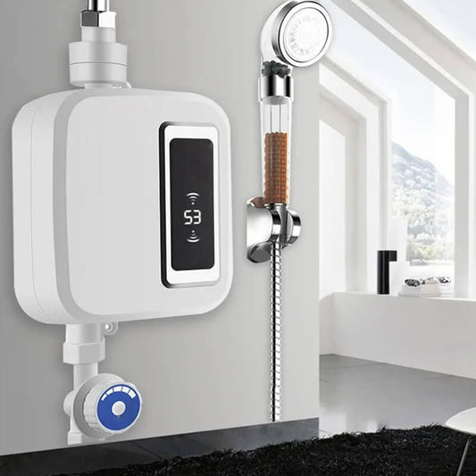 Tankless Electric Water Heater Instant Hot Water Compact Energy Efficient Design
