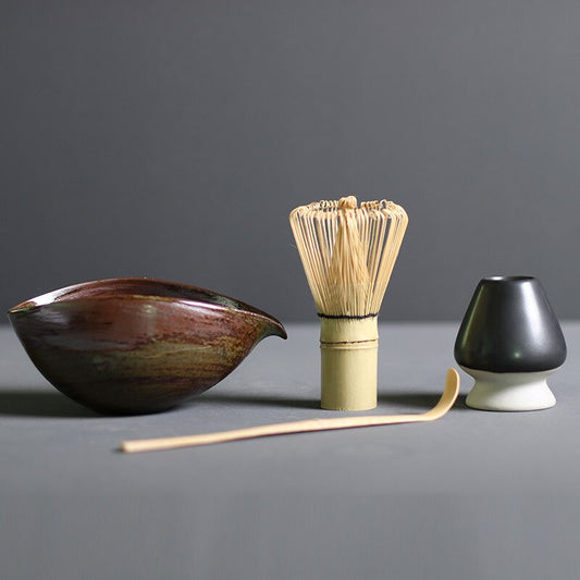 TenchaTime Complete Matcha Set with Bamboo Whisk and Ceramic Bowl