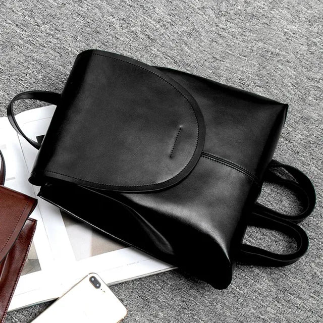Trendy Leather Backpack for Women Stylish Everyday Travel Bag