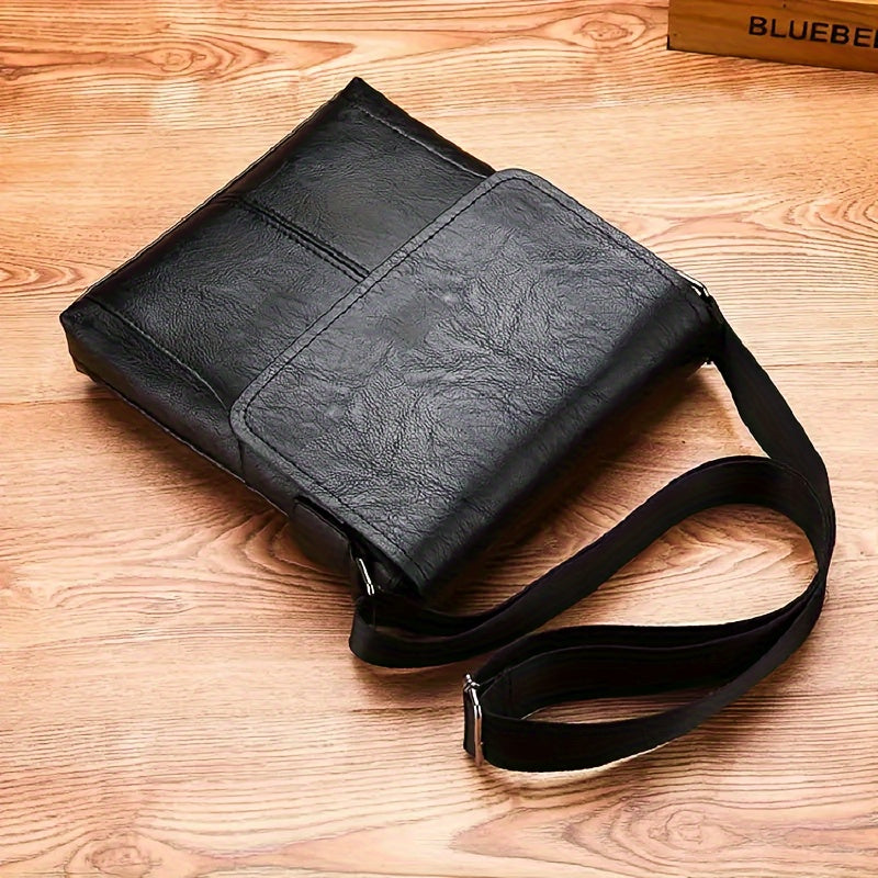 Vintage Luxe PU Leather Crossbody Messenger Bag for Men