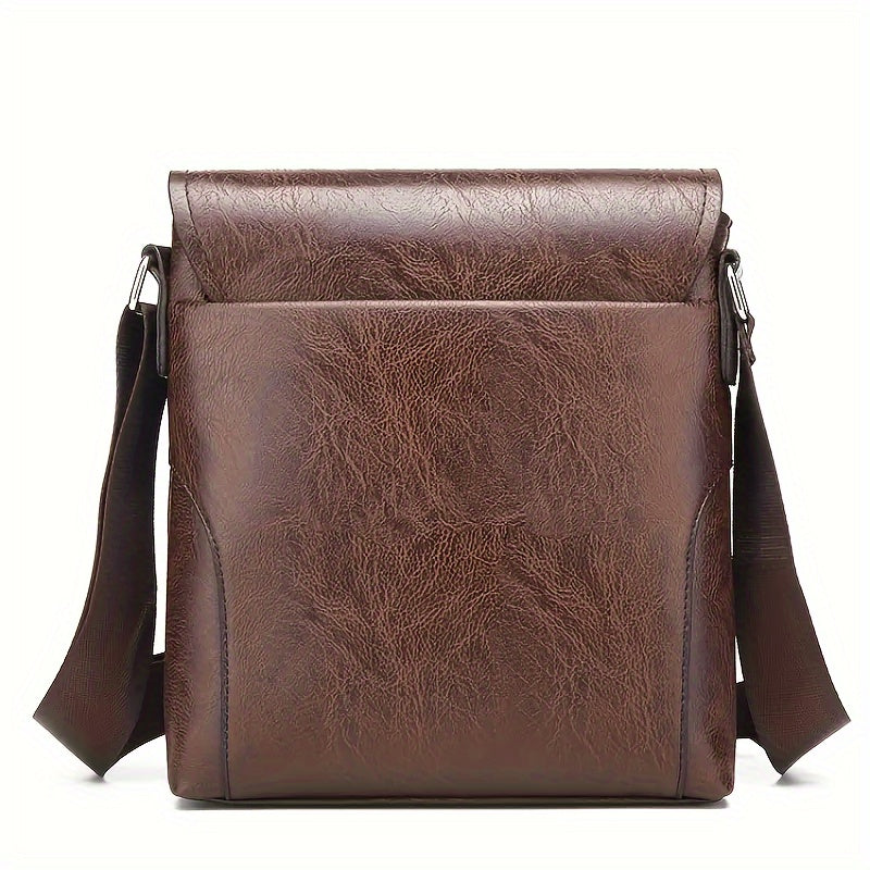 Vintage Luxe PU Leather Crossbody Messenger Bag for Men