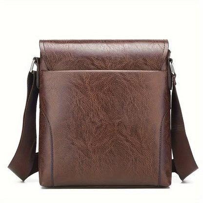 Vintage Luxe PU Leather Crossbody Messenger Bag for Men